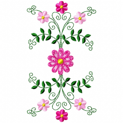 Flowers And Tree Embroidery Design 2